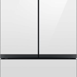 Samsung BESPOKE RF24BB620012 36 Inch Counter Depth Smart 3-Door French Door Refrigerator with 24 cu. ft. Total Capacity, AutoFill Pitcher, Dual Auto Ice Maker, Twin Cooling Plus, Wi-Fi Enabled, Customizable Door Colors, ADA Compliant, and ENERGY STAR® Certified: White Glass - All Panels